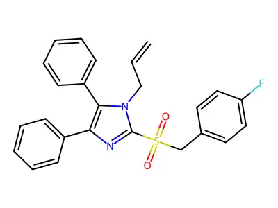 1-allyl-2-[(4-fluorobenzyl)sulfonyl]-4,5-diphenyl-1H-imidazole structure