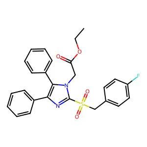 ethyl 2-{2-[(4-fluorobenzyl)sulfonyl]-4,5-diphenyl-1H-imidazol-1-yl}acetate structure