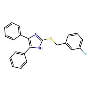 4,5-diphenyl-1H-imidazol-2-yl 3-fluorobenzyl sulfide structure