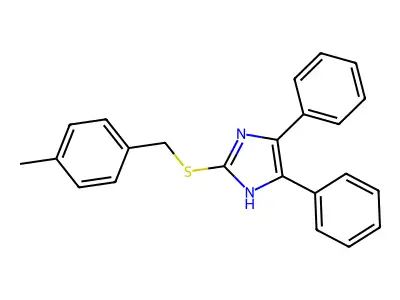 4,5-diphenyl-1H-imidazol-2-yl 4-methylbenzyl sulfide structure