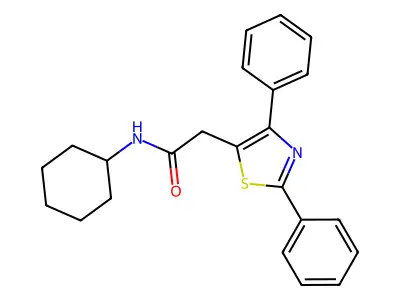 N-cyclohexyl-2-(2,4-diphenyl-1,3-thiazol-5-yl)acetamide structure