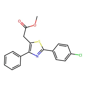 Methyl 2-[2-(4-chlorophenyl)-4-phenyl-1,3-thiazol-5-yl]acetate structure