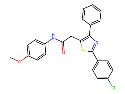 2-[2-(4-chlorophenyl)-4-phenyl-1,3-thiazol-5-yl]-N-(4-methoxyphenyl)acetamide structure