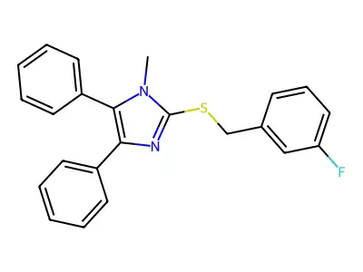 3-fluorobenzyl 1-methyl-4,5-diphenyl-1H-imidazol-2-yl sulfide structure