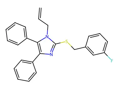 1-allyl-2-[(3-fluorobenzyl)sulfanyl]-4,5-diphenyl-1H-imidazole structure