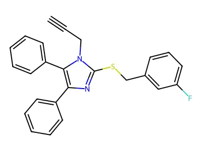 4,5-diphenyl-1-(2-propynyl)-1H-imidazol-2-yl 3-fluorobenzyl sulfide structure
