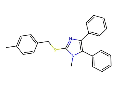 1-methyl-2-[(4-methylbenzyl)sulfanyl]-4,5-diphenyl-1H-imidazole structure