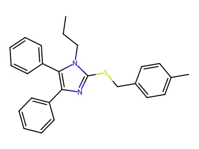 4,5-diphenyl-1-propyl-1H-imidazol-2-yl 4-methylbenzyl sulfide structure