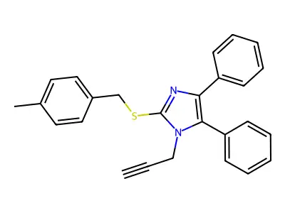4,5-diphenyl-1-(2-propynyl)-1H-imidazol-2-yl 4-methylbenzyl sulfide structure