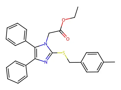 ethyl 2-{2-[(4-methylbenzyl)sulfanyl]-4,5-diphenyl-1H-imidazol-1-yl}acetate structure