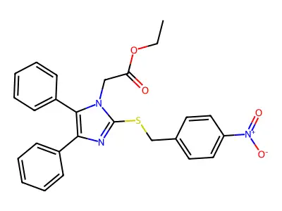 ethyl 2-{2-[(4-nitrobenzyl)sulfanyl]-4,5-diphenyl-1H-imidazol-1-yl}acetate structure