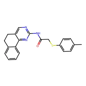 N-(5,6-dihydrobenzo[h]quinazolin-2-yl)-2-(4-methylphenyl)sulfanylacetamide structure