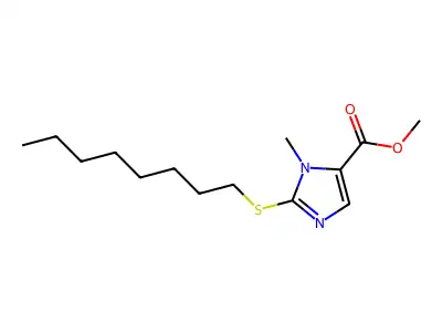 methyl 1-methyl-2-(octylsulfanyl)-1H-imidazole-5-carboxylate structure