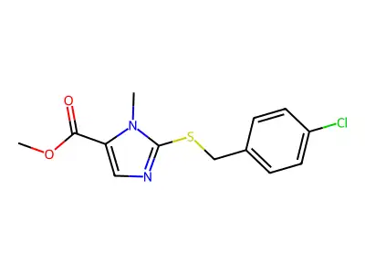 methyl 2-[(4-chlorobenzyl)sulfanyl]-1-methyl-1H-imidazole-5-carboxylate structure