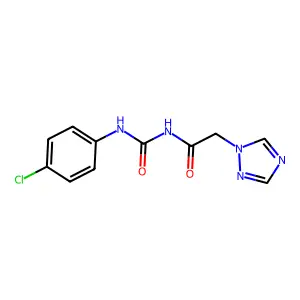 N-(4-chlorophenyl)-N'-[2-(1H-1,2,4-triazol-1-yl)acetyl]urea structure