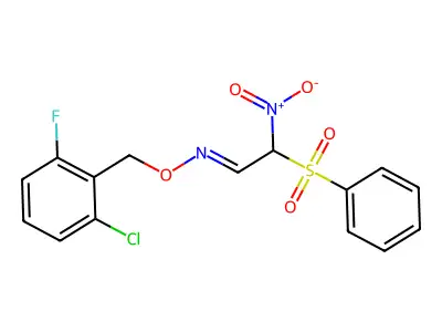 2-(benzenesulfonyl)-N-[(2-chloro-6-fluorophenyl)methoxy]-2-nitroethanimine structure