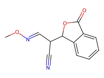 3-(Methoxyimino)-2-(3-oxo-1,3-dihydro-2-benzofuran-1-yl)propanenitrile structure