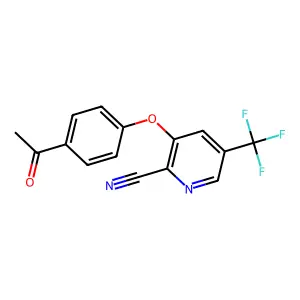 3-(4-Acetylphenoxy)-5-(trifluoromethyl)pyridine-2-carbonitrile structure