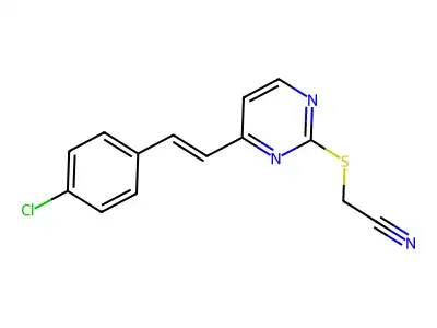 2-[4-[2-(4-Chlorophenyl)ethenyl]pyrimidin-2-yl]sulfanylacetonitrile structure