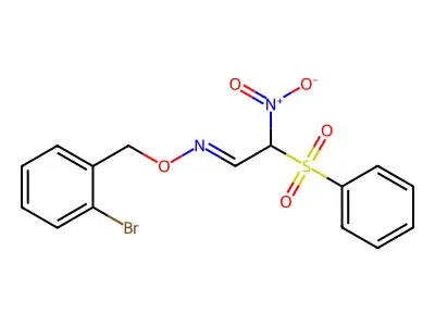 2-(benzenesulfonyl)-N-[(2-bromophenyl)methoxy]-2-nitroethanimine structure