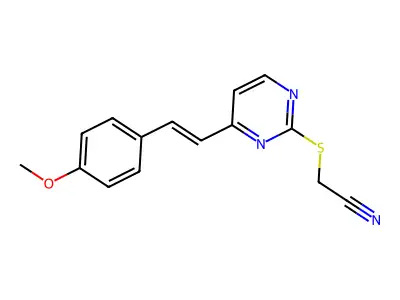 2-[4-[2-(4-Methoxyphenyl)ethenyl]pyrimidin-2-yl]sulfanylacetonitrile structure