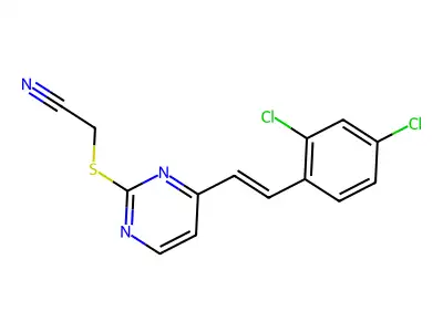 2-[4-[2-(2,4-Dichlorophenyl)ethenyl]pyrimidin-2-yl]sulfanylacetonitrile structure