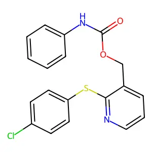 {2-[(4-chlorophenyl)sulfanyl]-3-pyridinyl}methyl N-phenylcarbamate structure