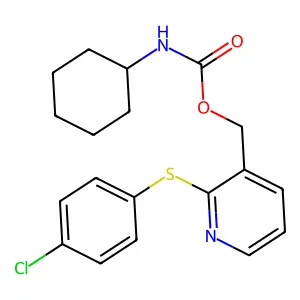 {2-[(4-chlorophenyl)sulfanyl]-3-pyridinyl}methyl N-cyclohexylcarbamate structure