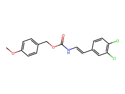 (4-methoxyphenyl)methyl N-[2-(3,4-dichlorophenyl)ethenyl]carbamate structure
