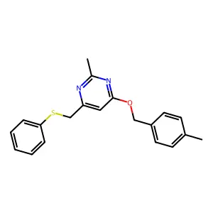 2-Methyl-4-[(4-methylbenzyl)oxy]-6-[(phenylsulfanyl)methyl]pyrimidine structure