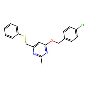4-[(4-Chlorobenzyl)oxy]-2-methyl-6-[(phenylsulfanyl)methyl]pyrimidine structure