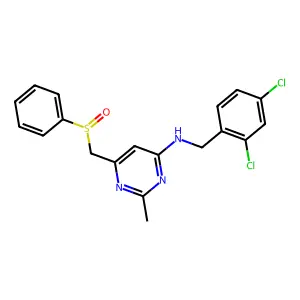 N-(2,4-dichlorobenzyl)-2-methyl-6-[(phenylsulfinyl)methyl]-4-pyrimidinamine structure