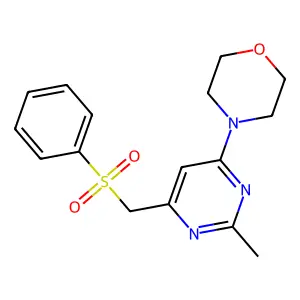 4-{2-Methyl-6-[(phenylsulfonyl)methyl]-4-pyrimidinyl}morpholine structure