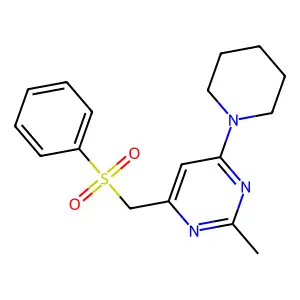 2-Methyl-4-[(phenylsulfonyl)methyl]-6-piperidinopyrimidine structure