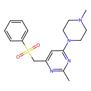 2-Methyl-4-(4-methylpiperazino)-6-[(phenylsulfonyl)methyl]pyrimidine structure