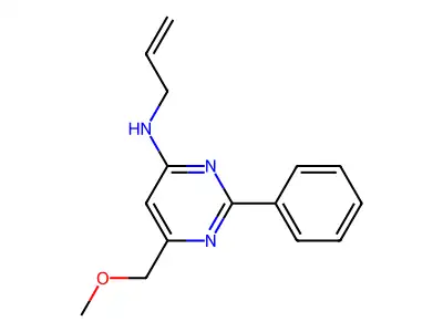 N-allyl-6-(methoxymethyl)-2-phenyl-4-pyrimidinamine structure