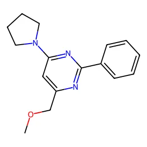 Methyl [2-phenyl-6-(1-pyrrolidinyl)-4-pyrimidinyl]methyl ether structure