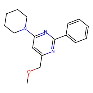 Methyl (2-phenyl-6-piperidino-4-pyrimidinyl)methyl ether structure