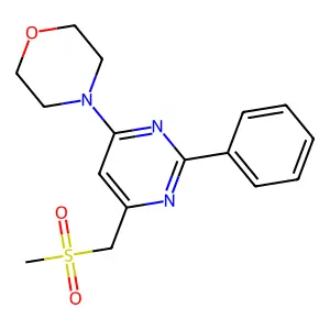 Methyl (6-morpholino-2-phenyl-4-pyrimidinyl)methyl sulfone structure