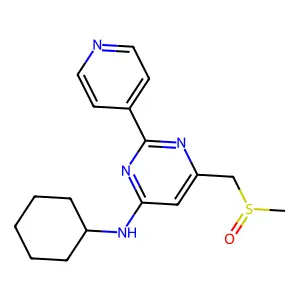 N-cyclohexyl-6-[(methylsulfinyl)methyl]-2-(4-pyridinyl)-4-pyrimidinamine structure