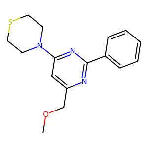 4-[6-(Methoxymethyl)-2-phenyl-4-pyrimidinyl]thiomorpholine structure