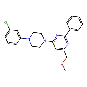 4-[4-(3-Chlorophenyl)piperazino]-6-(methoxymethyl)-2-phenylpyrimidine structure