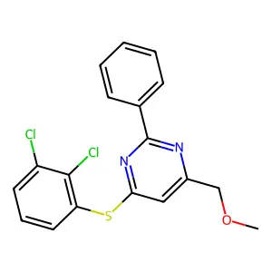 4-[(2,3-Dichlorophenyl)sulfanyl]-6-(methoxymethyl)-2-phenylpyrimidine structure