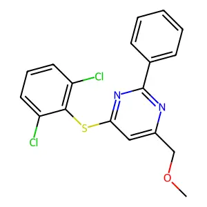 4-[(2,6-Dichlorophenyl)sulfanyl]-6-(methoxymethyl)-2-phenylpyrimidine structure
