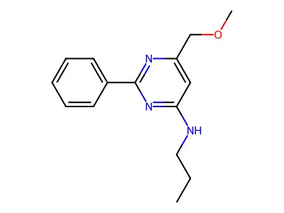 6-(methoxymethyl)-2-phenyl-N-propyl-4-pyrimidinamine structure