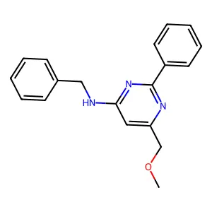 N-benzyl-6-(methoxymethyl)-2-phenyl-4-pyrimidinamine structure