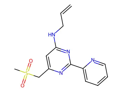 N-allyl-6-[(methylsulfonyl)methyl]-2-(2-pyridinyl)-4-pyrimidinamine structure