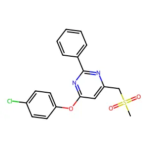 4-(4-Chlorophenoxy)-6-[(methylsulfonyl)methyl]-2-phenylpyrimidine structure