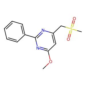 (6-Methoxy-2-phenyl-4-pyrimidinyl)methyl methyl sulfone structure