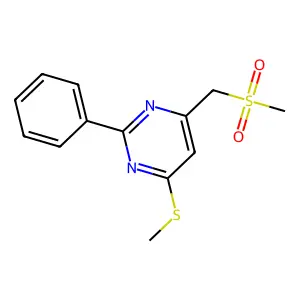 4-(Methylsulfanyl)-6-[(methylsulfonyl)methyl]-2-phenylpyrimidine structure